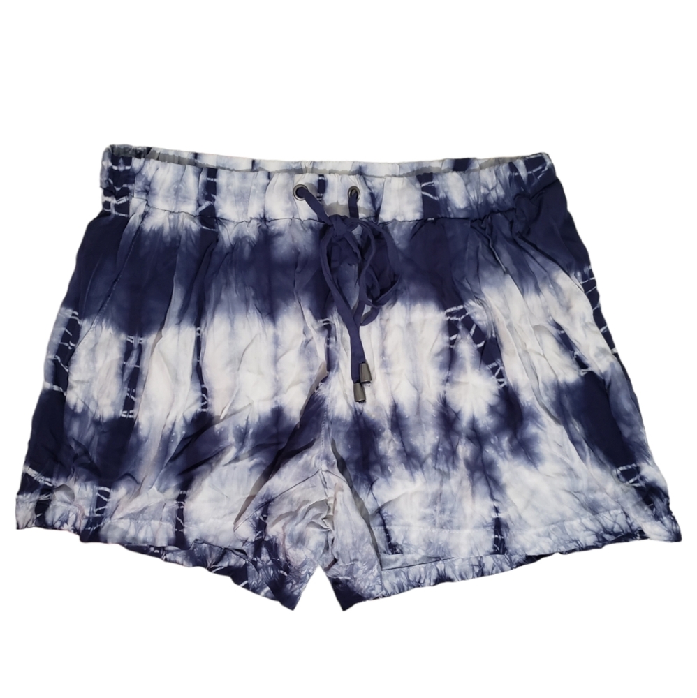 NEW Splendid Karpaz tie dye rayon drawstring side pocket shorts